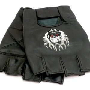 XL Skull Genuine Leather Driving Gloves Men's Women's